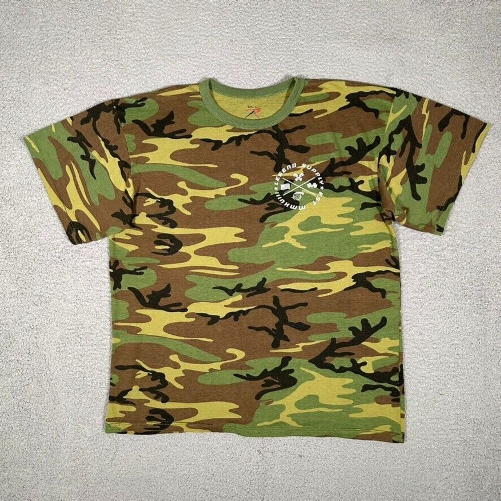 RothCO Shirt Mens XL Green Camo Graphic Tee Hunting Casual Preppy‎ Logo